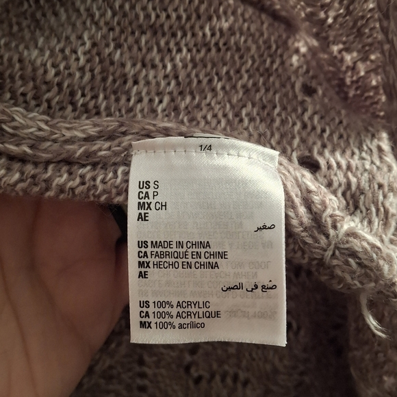 Karen Scott Open Front Pointelle Cardigan Oatmeal - Small - Picture 3 of 5